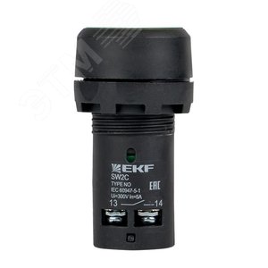 Кнопка SW2C-11 с фиксацией зеленая NO+NC PROxima - фото 2