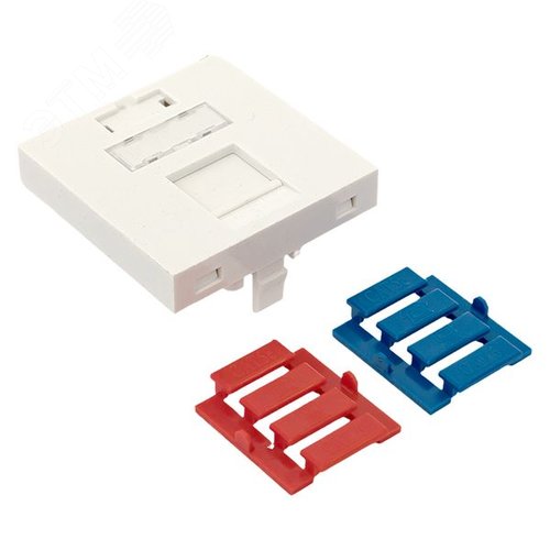 Вставка розеточная TERACOM PRO 45x45мм формат Mosaic на 1 модуль Keystone со шторкой и маркером белая - фото 7