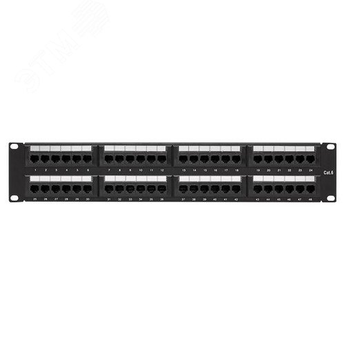 Патч-панель TERACOM CS 19'' Cat.6A 1U полный экран STP 24 порта RJ-45 Dual IDC с органайзером - фото 2