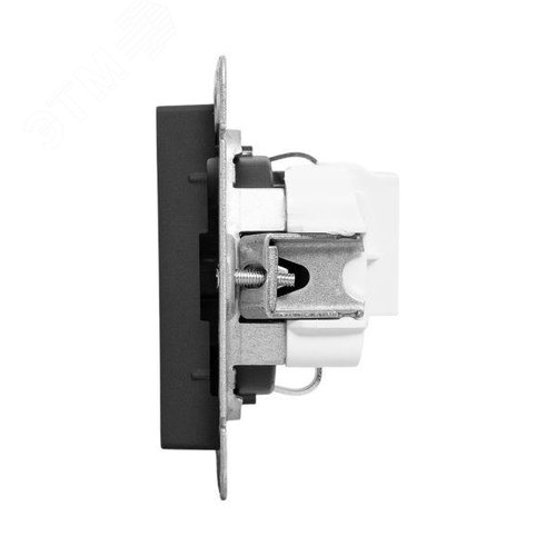 Эпика Механизм розетки 16А с заземлением со шторками черный EKF - фото 5