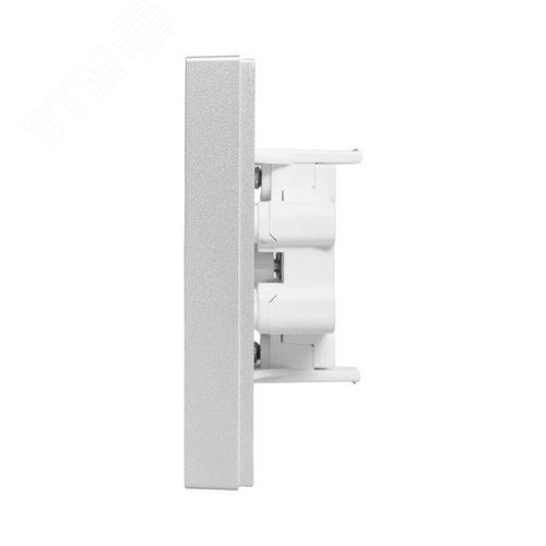 Эпика Механизм розетки двойной 16А без заземления без шторок с рамкой алюминий EKF - фото 5