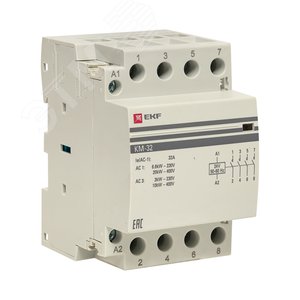 Контактор модульный КМ 32А 4NО (3 модуля) 24В АС PROxima - фото 1