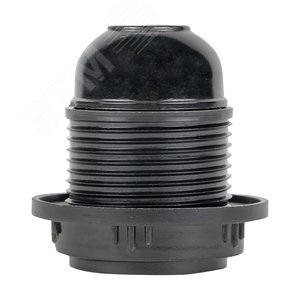 Патрон карболитовый с кольцом Е27 черный PROxima - фото 2