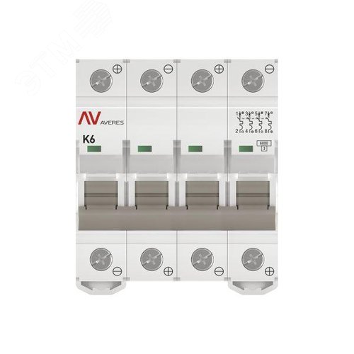 Выключатель автоматический AV-6 DC 4P 6A (K) 6kA AVERES - фото 3