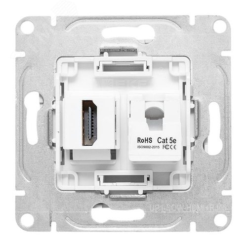 Механизм розетки HDMI+RJ45 (cat5), белый Эпика EKF - фото 4