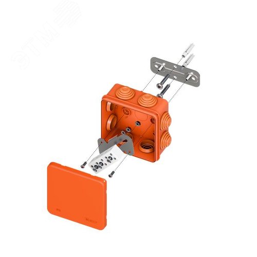 Коробка огнестойкая E45 85х85х40мм с клеммниками 5 полюсов 0,5-10мм2 IP55 HF EKF - фото 6