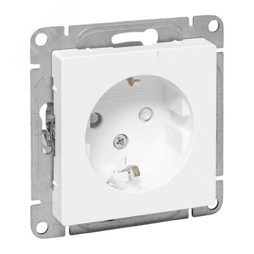 Эпика Механизм розетки 16А с заземлением со шторками белый EKF - фото 1