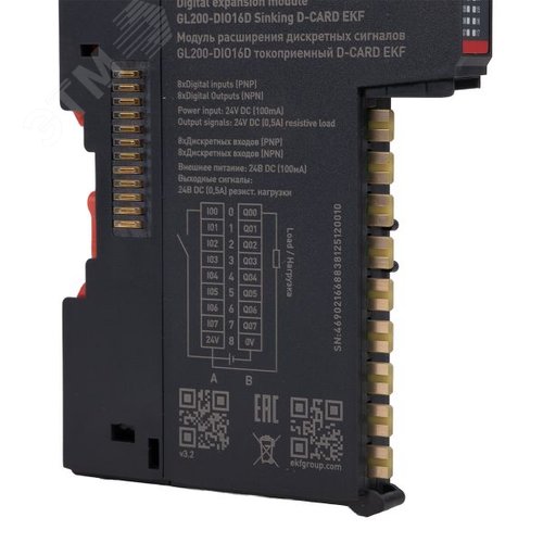 Модуль расширения дискретных сигналов GL200-DIO16D токоприемный D-CARD - фото 10