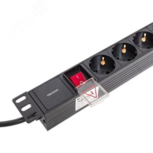Блок розеток PDU TERACOM 19' 1U 16А/250В 6 роз. Schuko с выключателем шнур 2 м 3x1.5 мм2 вилка Schuko корпус пластик черный - фото 7