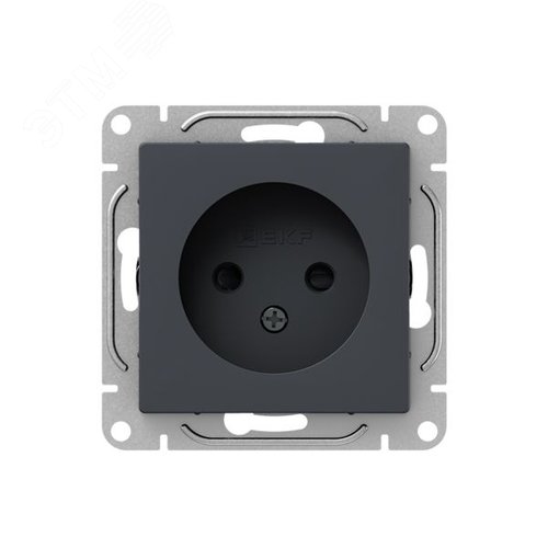 Механизм розетки  16А  без заземления  со шторками  графит Эпика EKF - фото 1