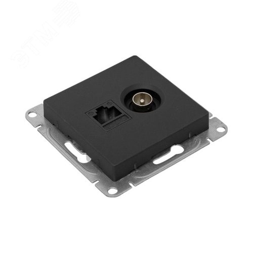 Механизм розетки TV+RJ45 (cat5), чёрный Эпика EKF - фото 8