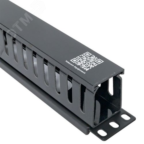 Органайзер кабельный TERACOM PRO с крышкой 19'' 1U пластиковый черный - фото 6