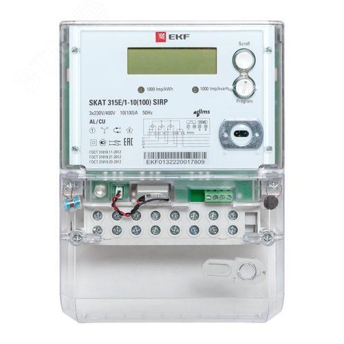 Счетчик электрической энергии трехфазный многотарифный SKAT 315 E/1-10100 SIRP PROxima - фото 2