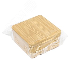 Коробка распаячная КМР-030-034 пылевлагозащищенная без мембранных вводов (109х109х55) светлое дерево PROxima - фото 2