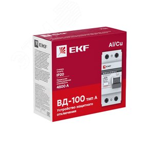 Устройство защитного отключения ВД-100 2P 40А/30мА электромеханический тип A PROxima elcb-2-40-30-em-a-pro EKF - 3