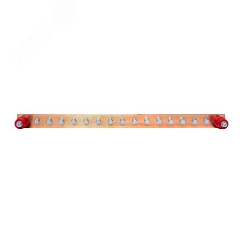 Шина заземляющая главная с изоляторами на 15 подключений ГЗШ-15 Сu - фото 3