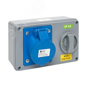 Розетка с блокировкой и выключателем 1423 2Р+РЕ 32А 220В IP44 - фото 1