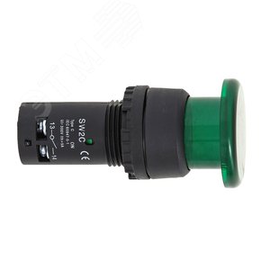 Кнопка SW2C-10MD гриб зеленая с подсветкой - фото 2