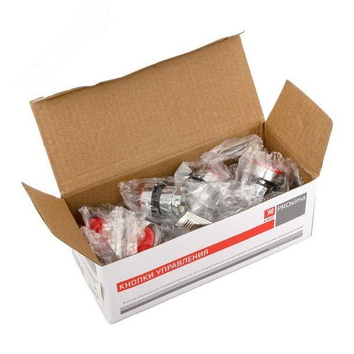 Исполнительный механизм кнопки XB4 красный плоский возвратный без фиксации, с подсветкой - фото 7