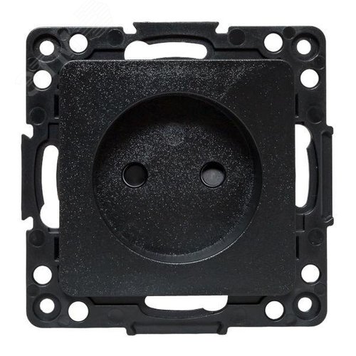 Стокгольм Механизм Розетки 1-местной б/з 10 А черный с защ. штор. - фото 2