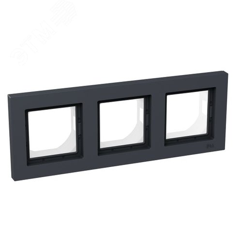 Рамка 3-местная IP44  графит.  пластик Эпика EKF - фото 2