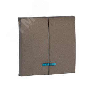 Валенсия лицевая панель выключателя 2-кл. с индикатором 10А графит - фото 2