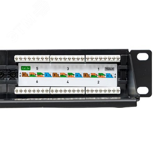 Патч-панель TERACOM 19'' Cat.5E 1U неэкранированная UTP 24 порта RJ-45 110 IDC с органайзером - фото 5