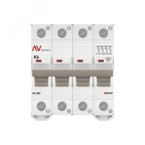 Выключатель автоматический AV-6 DC 4P 6A (K) 6kA AVERES - фото 4