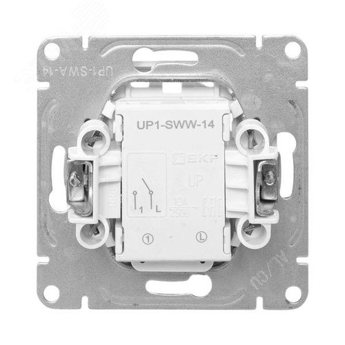 Эпика Механизм выключателя 1кл. с подсветкой алюминий EKF - фото 4