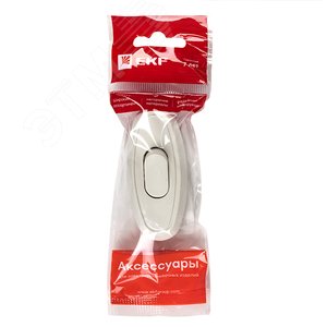 Выключатель проходной на шнур для бра белый 6А - фото 2