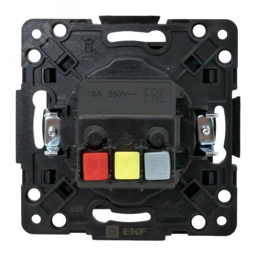 Стокгольм Механизм Розетки 1-местной с/з 16А черный с защ. штор. - фото 4