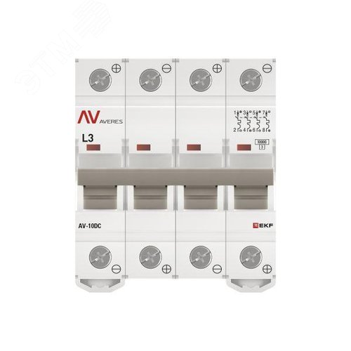 Выключатель автоматический AV-10 DC 4P 3A (L) 10kA EKF AVERES - фото 4