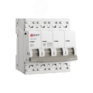 Выключатель автоматический четырехполюсный 4P 1А (C) 4.5kA ВА 47-63N M634401C PROXIMA EKF - фото 1