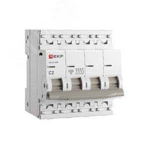 Выключатель автоматический четырехполюсный 4P 2А (C) 4.5kA ВА 47-63N M634402C PROXIMA EKF - фото 1