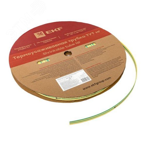 Трубка термоусаживаемая ТУТ нг 10/5 жел-зел рулон PROxima - фото 4