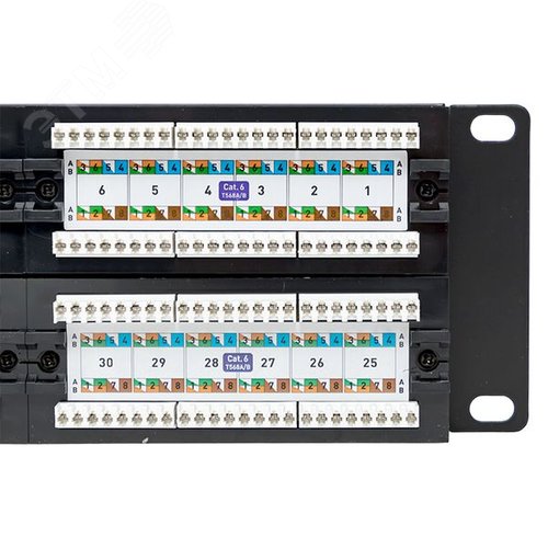 Патч-панель TERACOM PRO 19'Cat.6 2U неэкранированная UTP 48 портов RJ-45 Dual IDC - фото 5