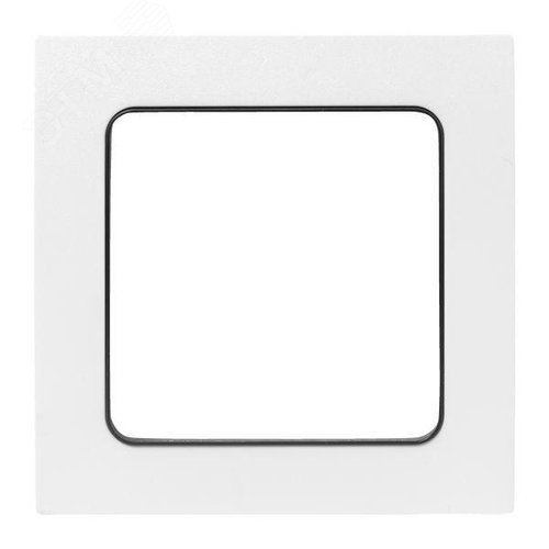 Стокгольм Рамка 1-местная белая с линией цвета черный - фото 2