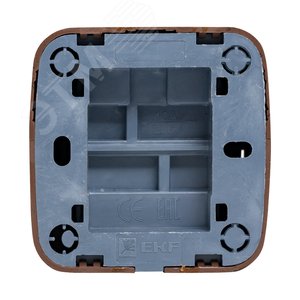 Выключатель двухклавишный ОП Минск 10А с индикатором темное дерево - фото 2