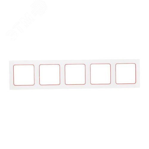 Стокгольм Рамка 5-местная белая с линией цвета красный EKF - фото 2