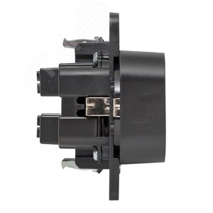 Стокгольм Механизм Розетки 2-местной с/з 16А черный с защ. штор. - фото 3