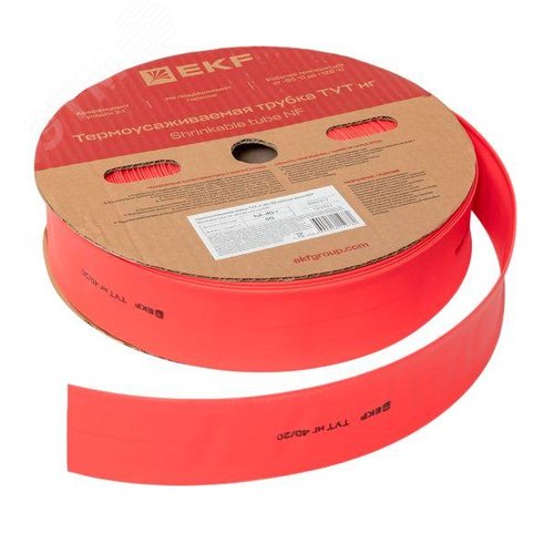 Трубка термоусаживаемая ТУТ нг 40/20 красная рулон PROxima - фото 4