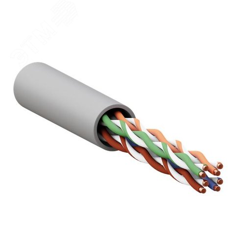 Изображение товара Кабель витая пара TERACOM CS Cat.5E U/UTP 4 пары solid 24AWG оболочка нг(А)-LSLTx цвет серый (упак. 305м) (м)