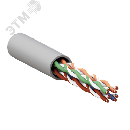 Изображение товара Витая пара TERACOM PRO 5E U/UTP 4 пары solid 24AWG LSZH нг(А)-HF серый 305м (м)