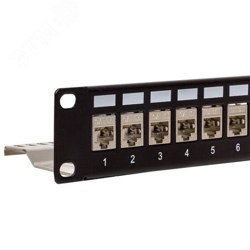 Патч-панель модульная TERACOM PRO 19'' 1U экранированная 24 порта с органайзером (пустая) - фото 4