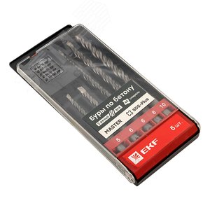 Набор буров по бетону SDS-plus (5 / 6X110 мм 6 / 8 / 10X160 мм) - фото 1