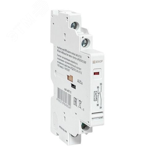 Изображение товара Контакт сигнализации аварийного отключения + вспомогательный контакт мгновенного действия АПД/GV2 АК-0110 1НЗ (авар.) + 1НО EKF (шт)