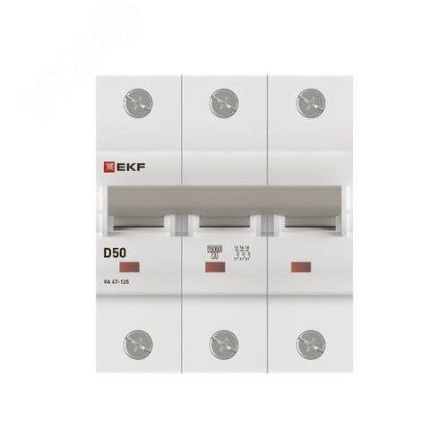 Выключатель автоматический ВА 47-125 3P 50А (D) 15кА PROxima - фото 4
