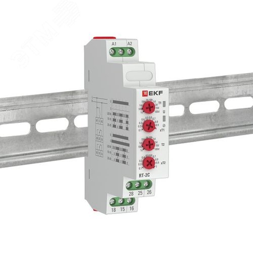 Реле времени (2 регулируемых порога времени, 2 исполнительных контакта) RT-2C 12-240В PROxima - фото 2
