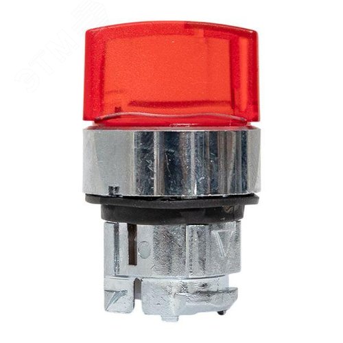 Исполнительный механизм переключателя S4 красный на 2 положения возвратный без фиксации, с подсветкой с короткой ручкой IP65 - фото 4