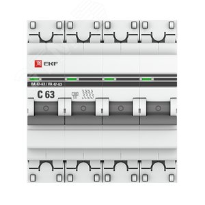 Выключатель автоматический четырехполюсный 63А С ВА47-63 4.5кА PROxima - фото 2